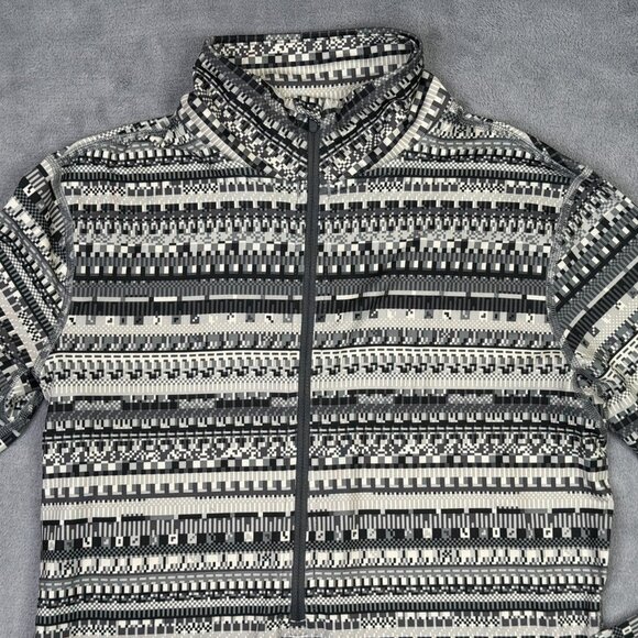 Nike Pro HyperWarm Fleece Womens M Gray Aztec Geometric Dri-Fit 1/4 Zip Running - Picture 6 of 14